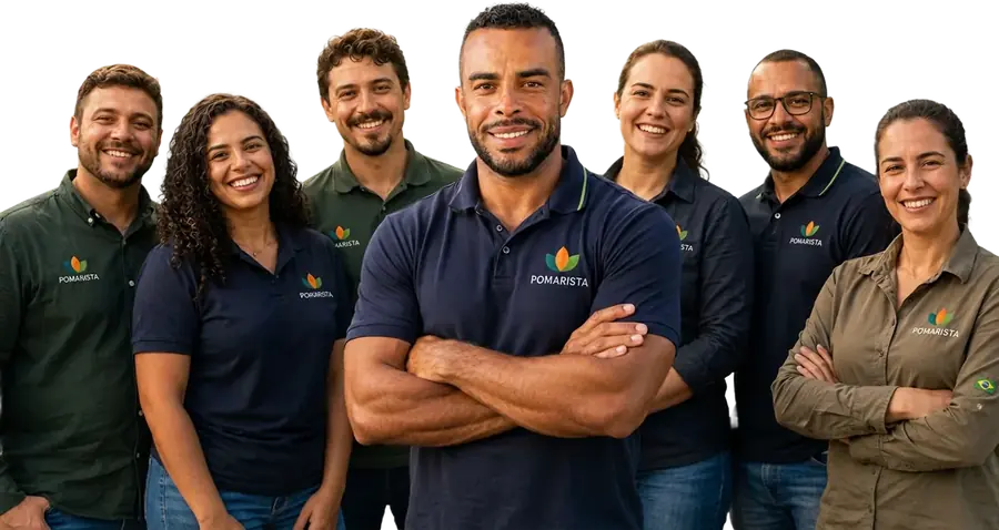 Emerson Bola e a equipe Pomarista